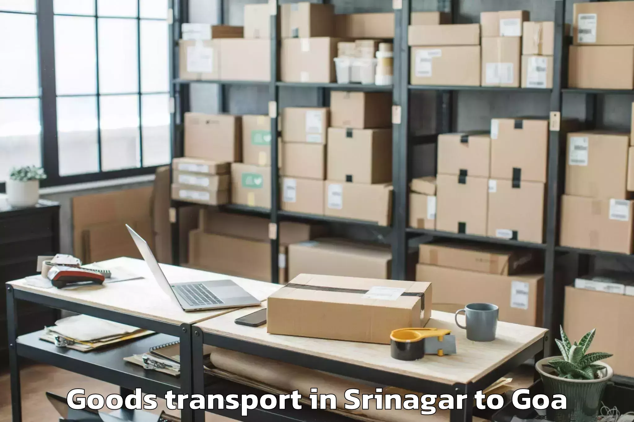 Hassle-Free Srinagar to Dabolim Airport Goi Goods Transport